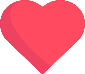 Red Illustration Of Heart Flat Icon.