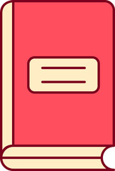 Isolated Book Icon In Red And Yellow Color.