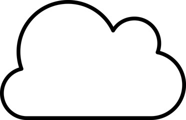 Black Outline Illustration Of Cloud Icon.