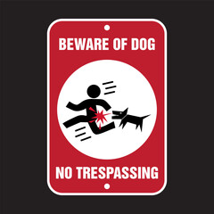 Danger. Guard dog. Beware of the dog. Mad dog attack - danger vector sign. Keep out. Design element for poster,card, banner, sign, emblem.. Eps 10 vector illustration.