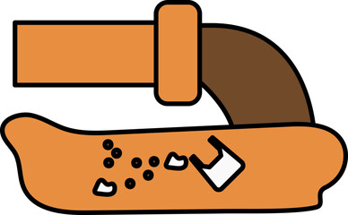 Pipeline Dirty Water In Earth Brown And Orange Icon.