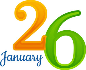 26th January Text Against White Background.