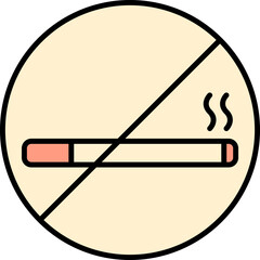 No Smoking Icon Or Symbol In Yellow And Orange Color.