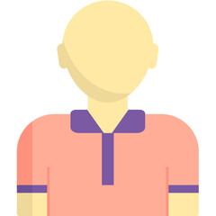 Faceless Man Cartoon Peach And Purple Icon.