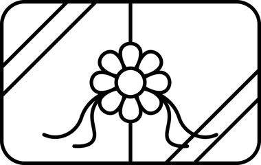 Gift Card Black Outline Icon.