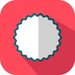 Blank Star Sticker Red And White Square Icon.