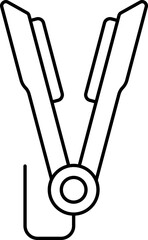 Hair Straighter Black Thin Line Icon.