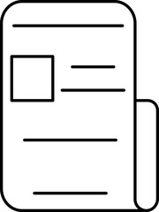 Isolated Newspaper Icon In Black Stroke.