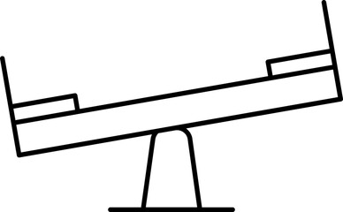 Seesaw Vector Line Icon In B&w Color.