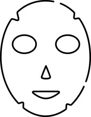 Black Thin Line Art Of Facial Mask Icon.