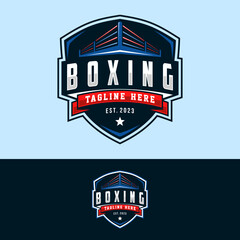 Boxing logo vector illustration, design template