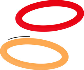 Orange And Red Rings Flat Icon.