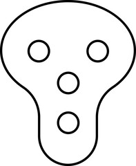 Black Linear Style Abdominal Guard Icon.