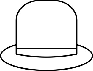 Isolated Round Hat Black Stroke Icon.