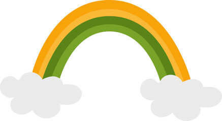 Flat Style Rainbow Cloud Colorful Icon.