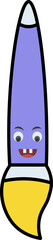 Yellow And Purple Cartoon Paint Brush Flat Icon.
