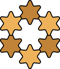 Vector Illustration of Bronze And Orange Stars.