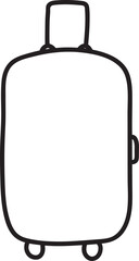 Black Linear Style Trolley Bag Icon Or Symbol.