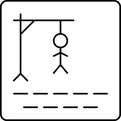 Hangman Game Black Thin Line Art Icon. © Abdul Qaiyoom