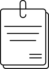 Paper Attach Icon In Black Thin Line Art.