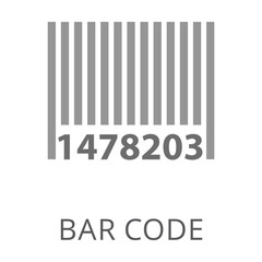 Barcode of product in store flat vector icon. Cartoon drawing or illustration of symbol for digital information about product on white background. Commerce, shopping concept