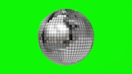 disco ball loop 4k isolated on green screen background. 3d disco ball loop 4k isolated on green screen. dance disco ball loop 4k isolated on green screen