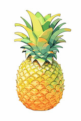  A pineapple on white background. 