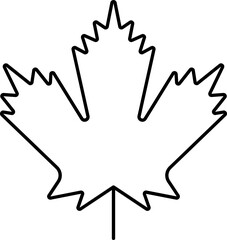 Isolated Maple Leaf Icon In Linear Style.