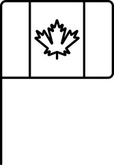 Canada Flag Icon In Line Art.