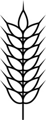 Wheat Or Barley Icon In Black Line Art.