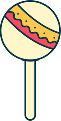 Isolated Rattle Icon In Red And Yellow Color.