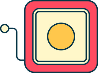 Jack In The Box Icon In Red And Yellow Color.
