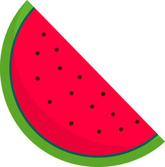 Isolated Realistic Watermelon Piece Against White Background.