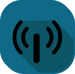 Black And Teal Hotspot Symbol Square Icon.