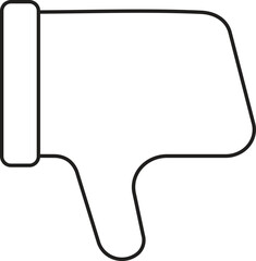 Thumb Down Hand Or Dislike Icon In Stroke Style.