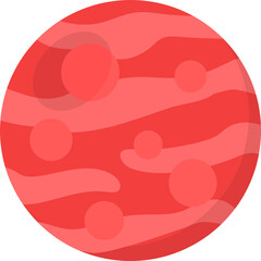 Flat Illustration Of Red Mars Planet Icon.