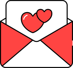 Love Letter Red And White Icon.