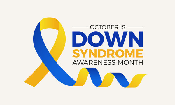 Down syndrome awareness month is observed every year in october. October is down syndrome awareness month. Vector template for banner, greeting card, poster with background. Vector illustration.