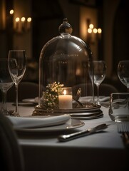 Gourmet Restaurant Setting: An Elegant Table Arrangement for Fine Dining