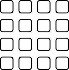 Square Thumbnail Grid Icon In Black Outline.