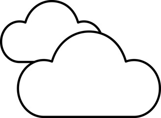 Cloudy Sky Icon In Thin Line Art.