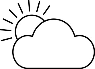 Sun Rise Or Set In Sky Black Outline Icon.