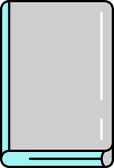 Flat Style Book Grey And Turquoise Icon.