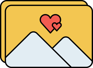 Lovely Picture Tricolor Icon In Flat Style.