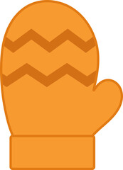 Flat Illustration Of Orange Mitten Icon.
