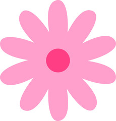 Isolated Pink Flower Icon In Flat Style.