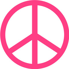 Isolated Pink Color Peace Icon Or Symbol.