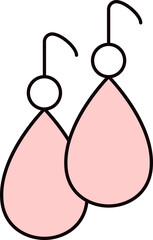 Hanging Earrings Icon In Flat Style.