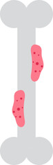 Flat Style Bone Cancer Icon In Grey And Pink Color.