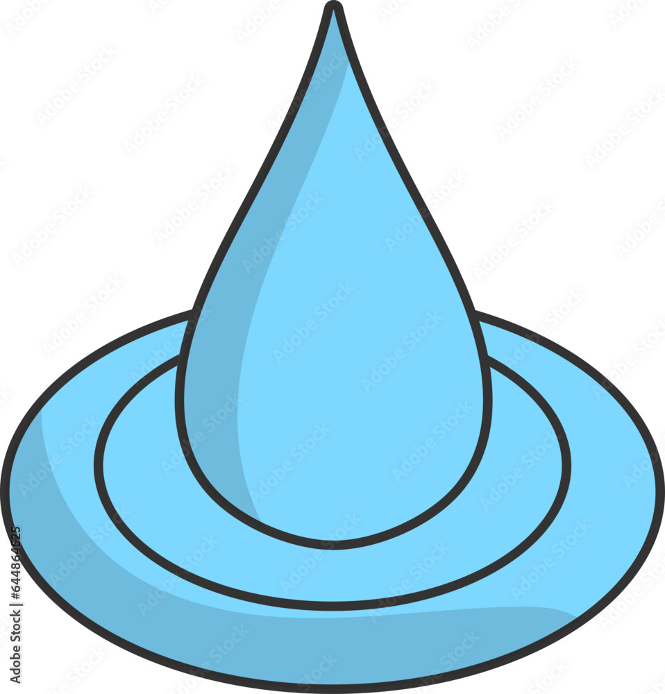 Wall mural Illustration Of Water Drop Icon In Blue Color.